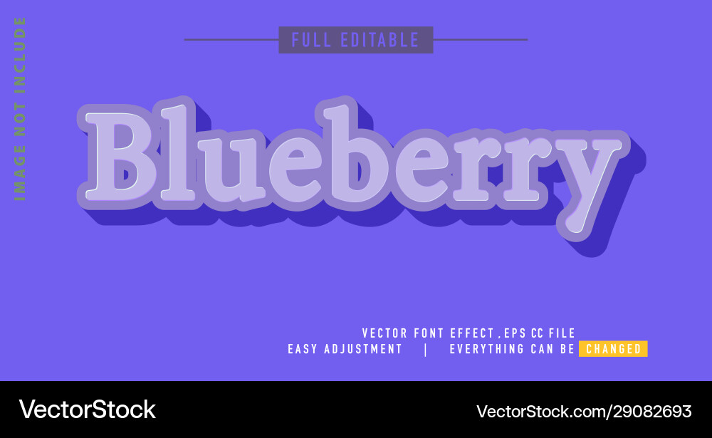 Blueberry text effects that can be easily edited Blueberry text effects that can be easily edited vector image