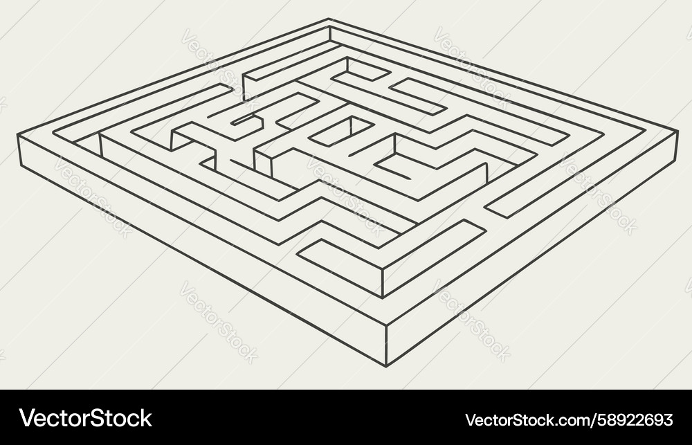 Classic simple 3d maze puzzle design generative ai Vector Image