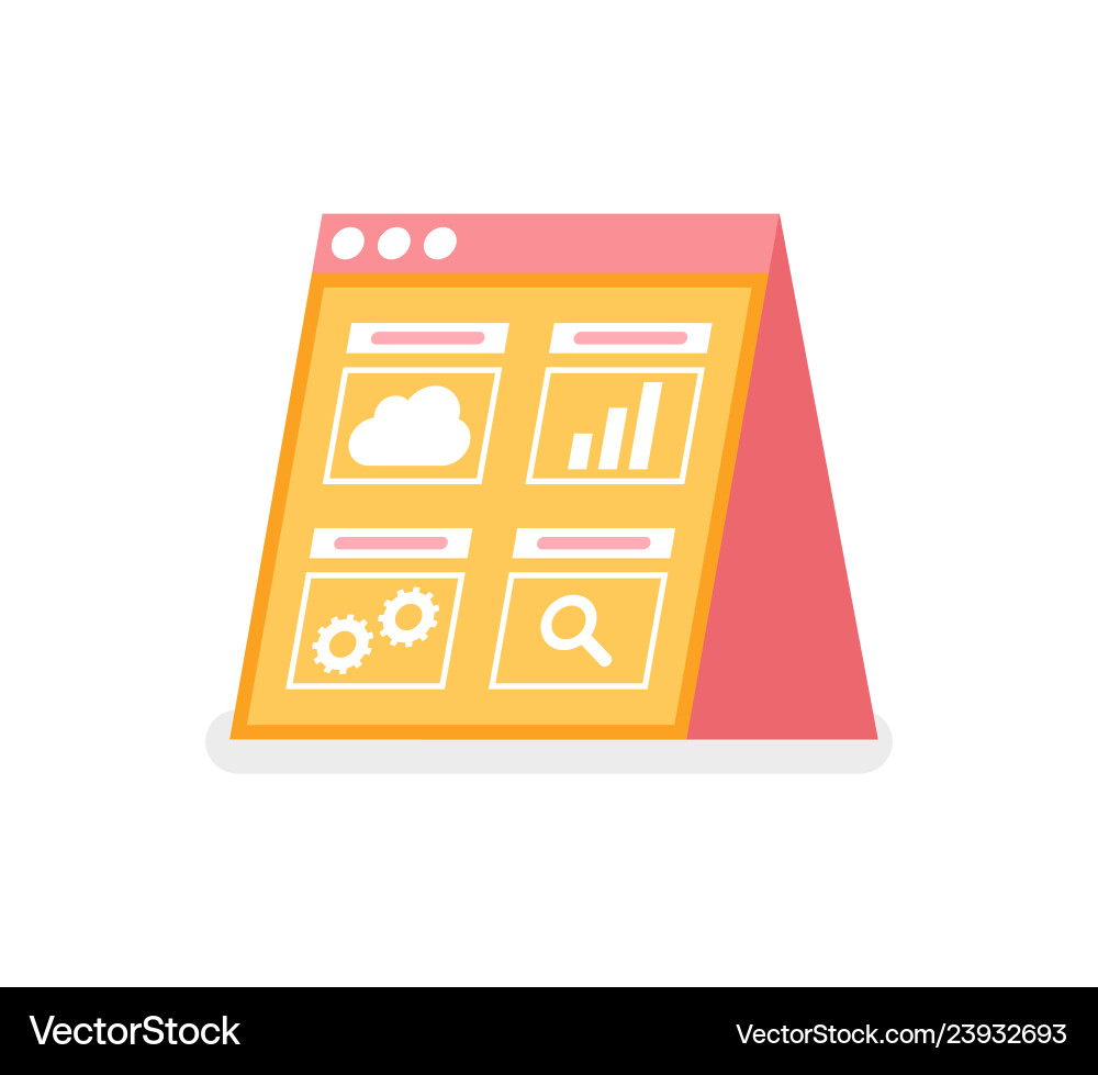 Cloud and chart searching settings app Cloud and chart searching settings app vector image