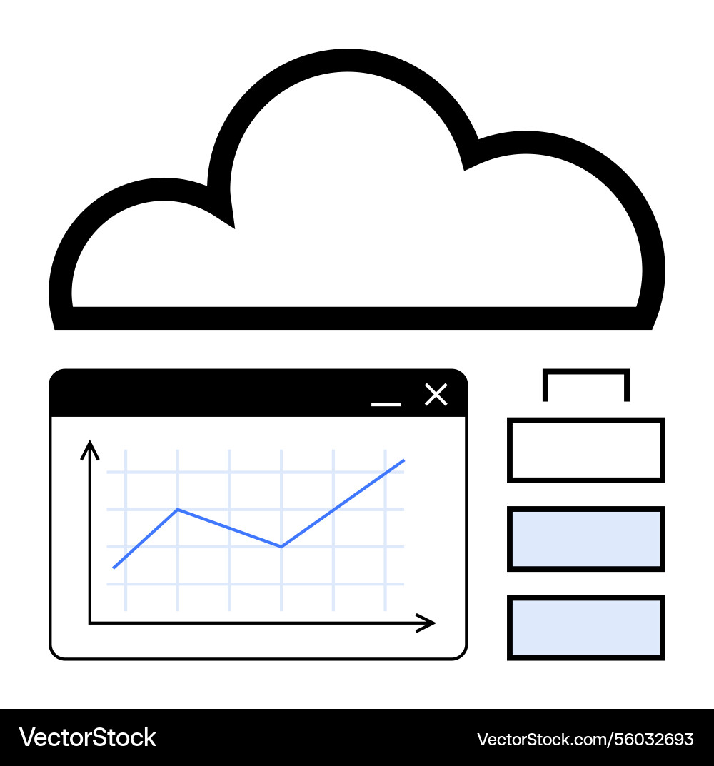 Cloud computing with data analytics and workflow Cloud computing with data analytics and workflow vector image