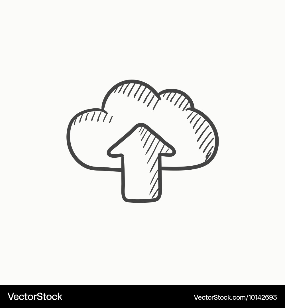 Cloud with arrow up sketch icon Vector Image