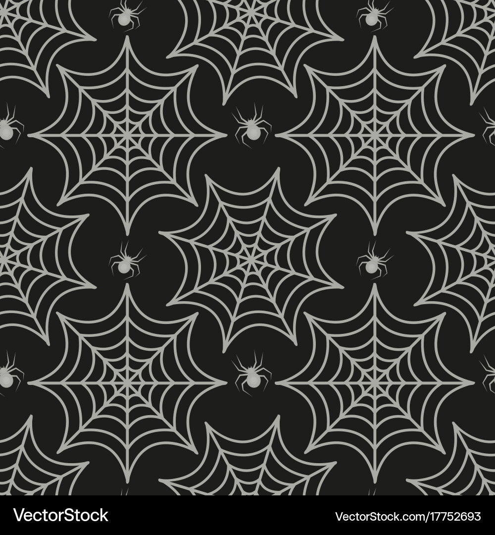 Cobweb seamless pattern spider repetitive texture Vector Image