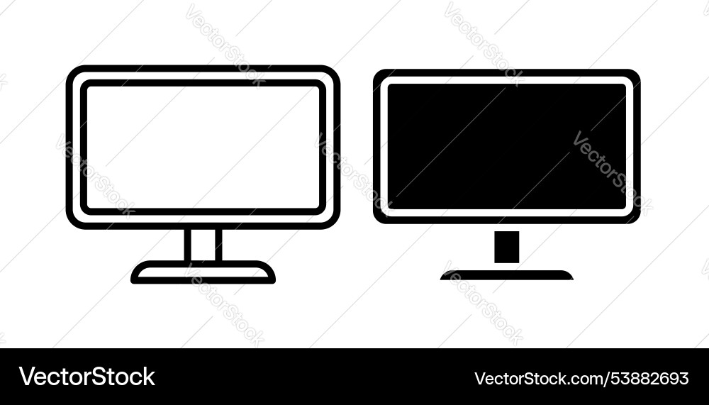 Computer screen icon set Vector Image