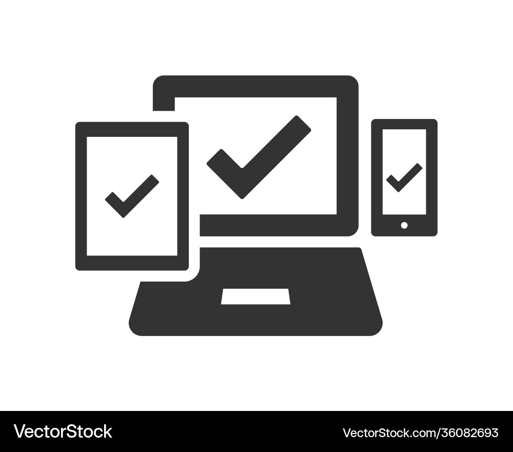 Cross-platform software icon 3 types devices Cross-platform software icon 3 types devices vector image