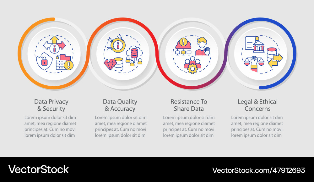 Data democratization layout with line icons Vector Image