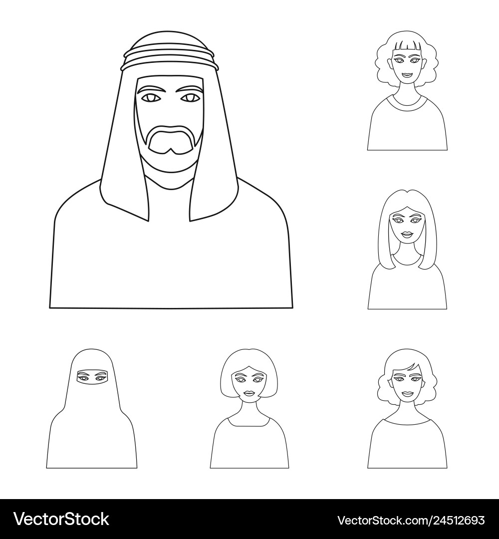 Design of character and avatar logo set Vector Image