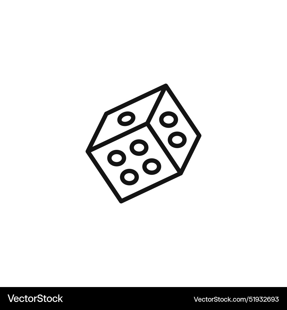 Dice rolling icon for game and chance applications vector image