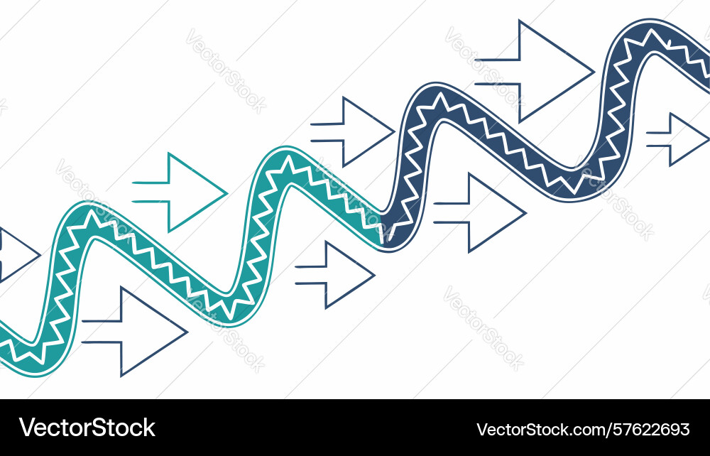 Dynamic zigzag arrow design symbolizing progress vector image