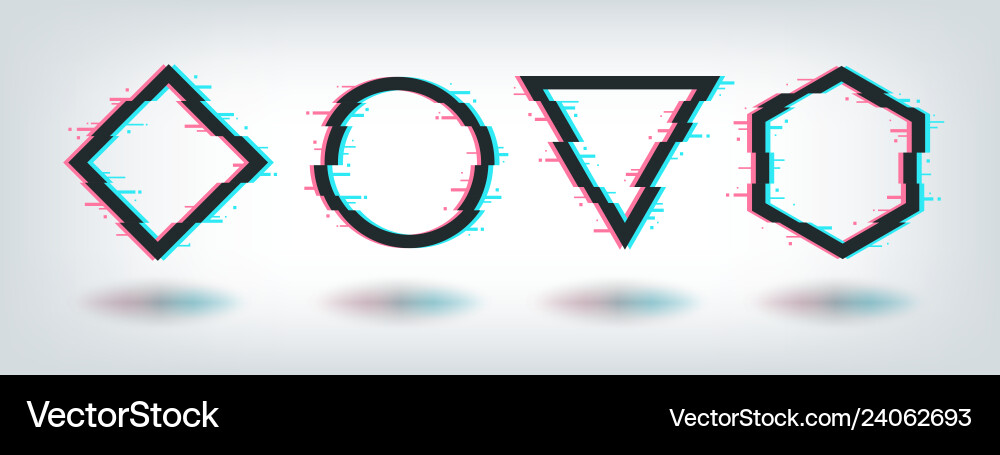 Glitch effect frames digital distorted minimal Glitch effect frames digital distorted minimal vector image