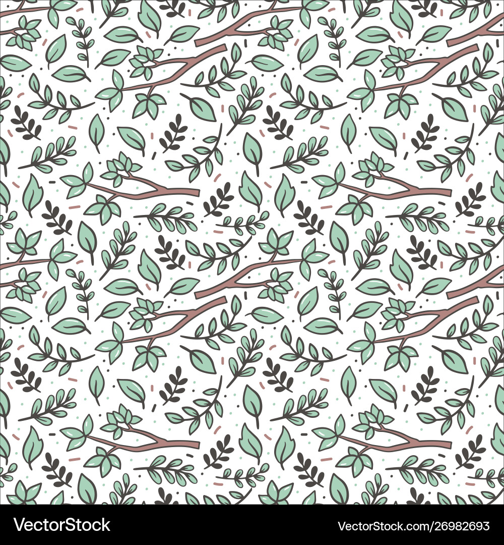 Green Twig Pattern vector image