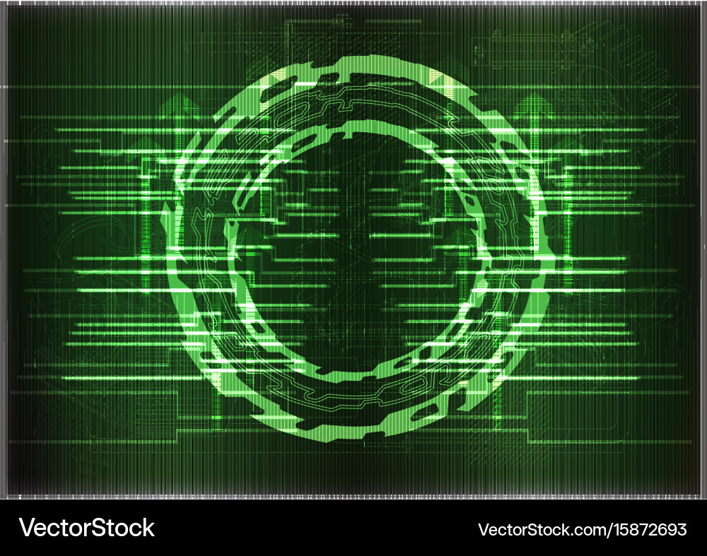 High tech set of lines on a green background vector image