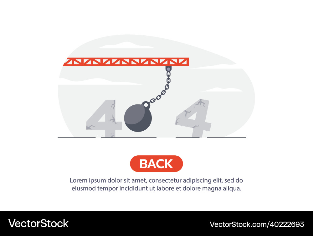 Internet network warning 404 error page or file Internet network warning 404 error page or file Vector Image