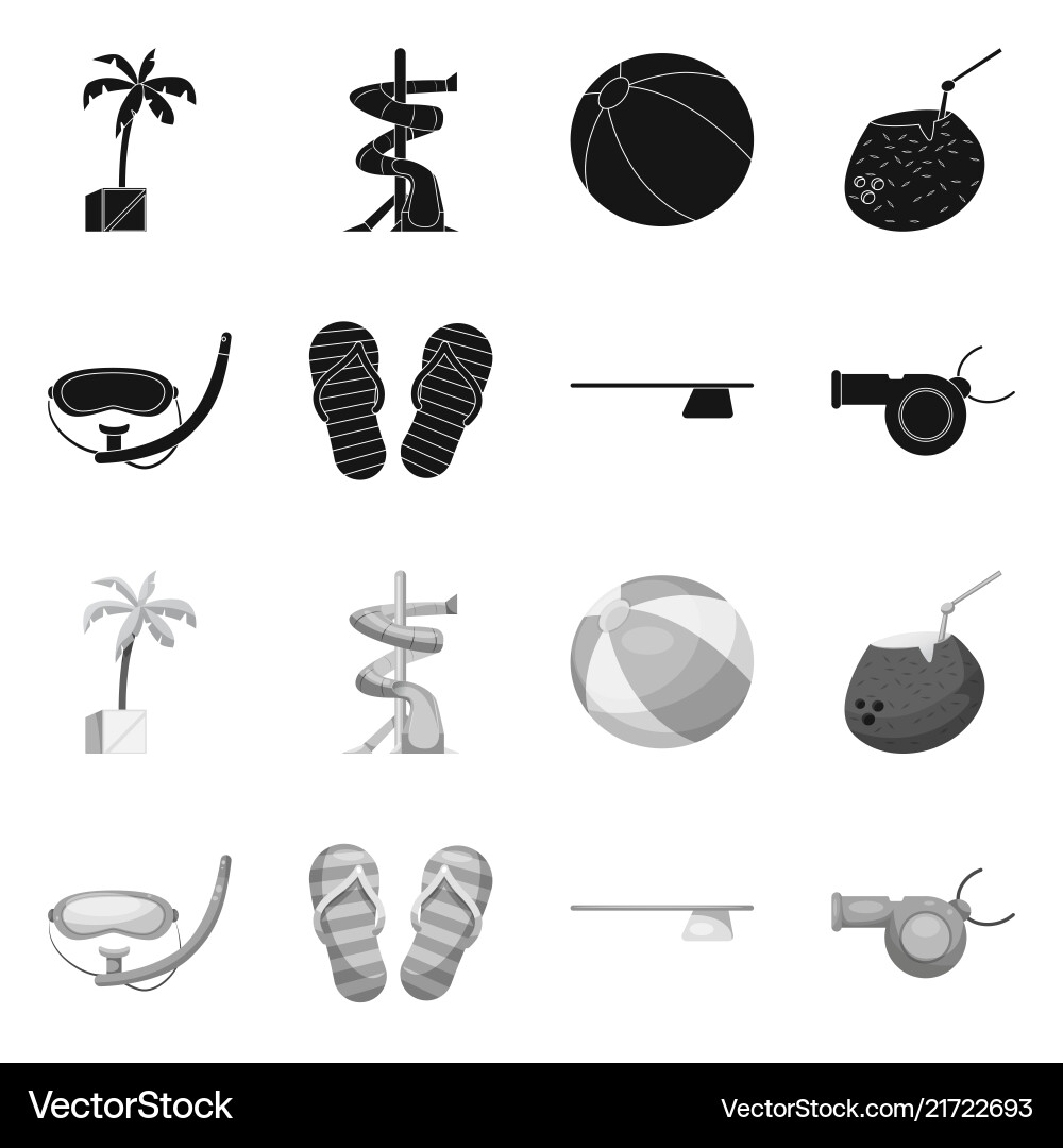 Isolated object of pool and swimming symbol set Isolated object of pool and swimming symbol set vector image