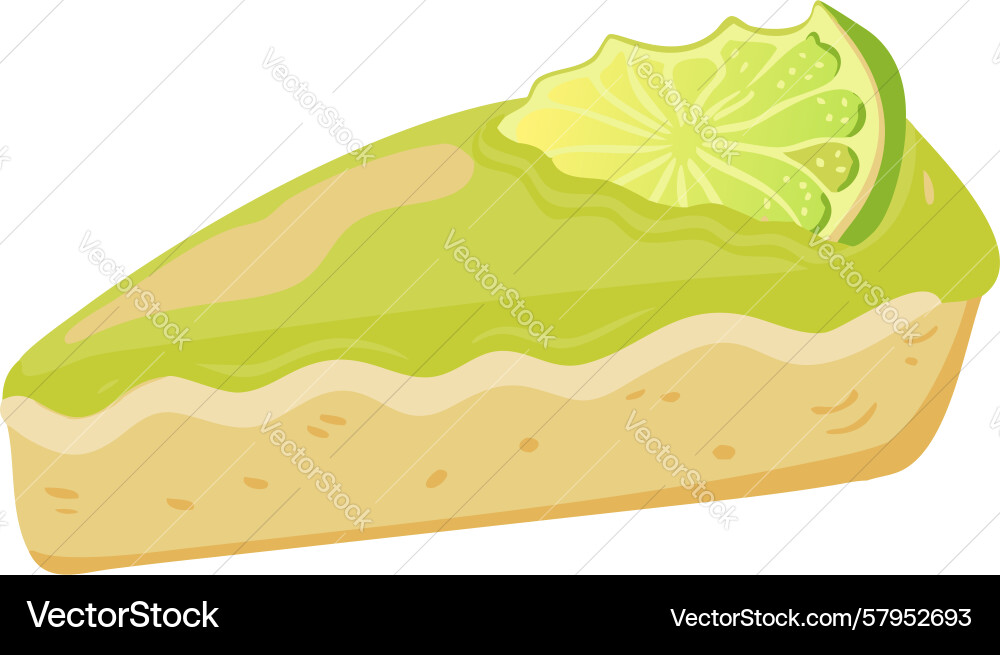 Key Lime Pie Slice - Zesty Dessert vector image