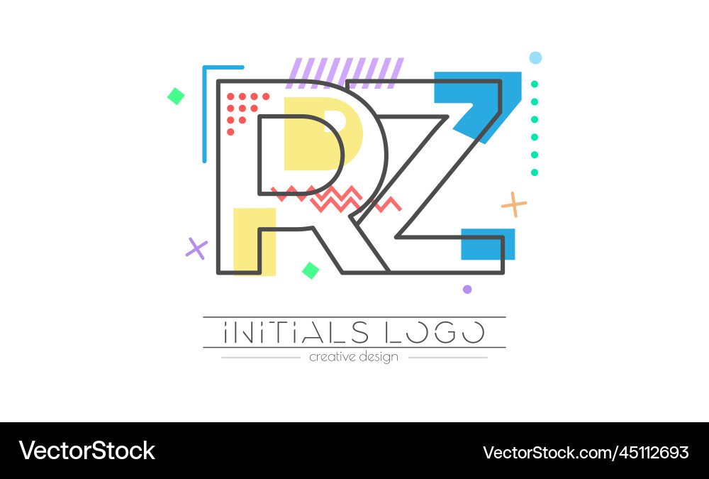 Letters r and z merging of two initials Letters r and z merging of two initials vector image