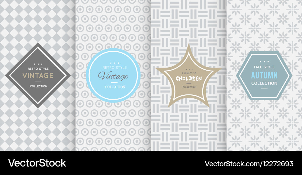 Light grey seamless patterns for universal vector image