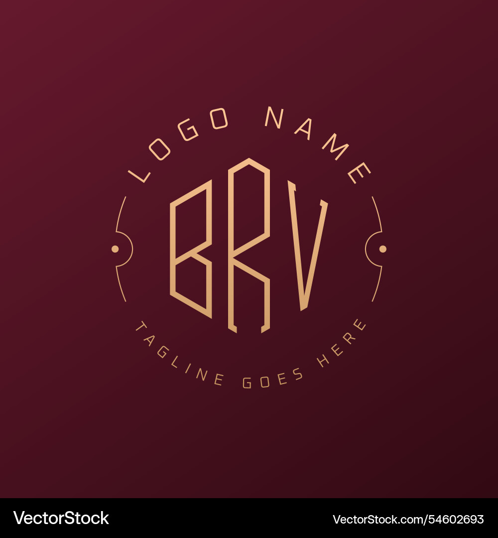 Luxus brv logo design elegant buchstabe Luxus brv logo design elegant buchstabe vektorbild
