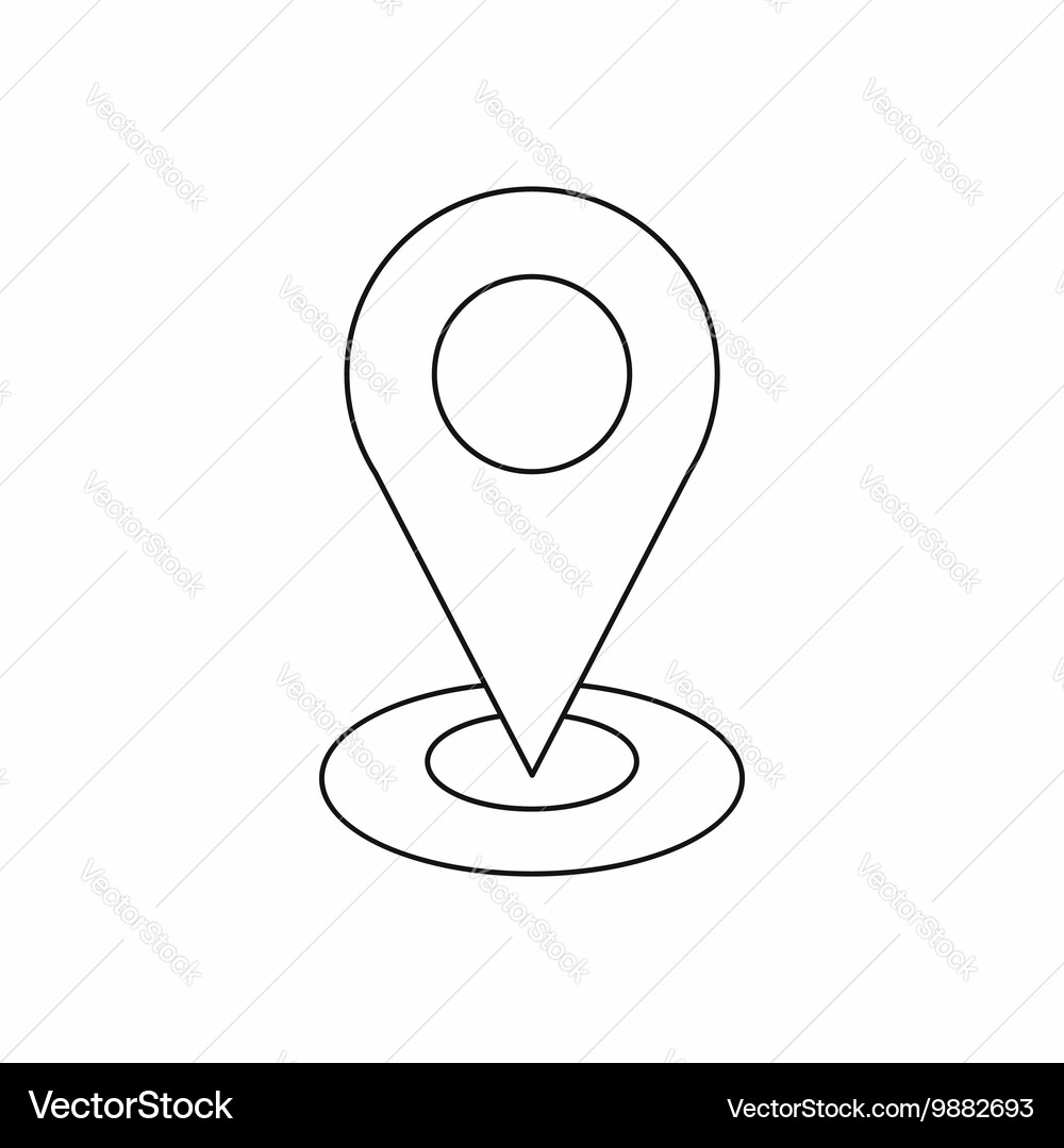 Map pointer icon outline style vector image