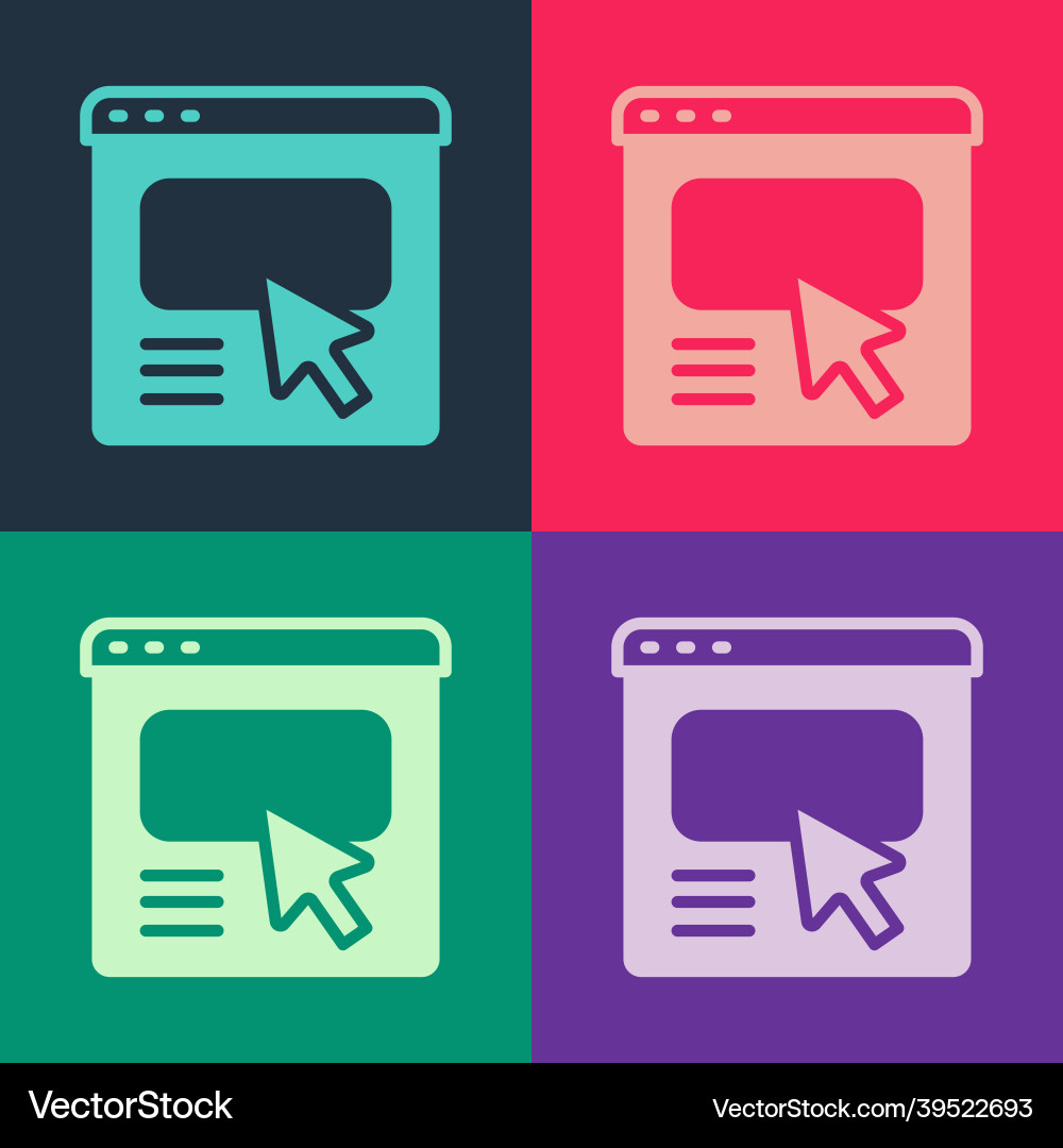 Pop art ui or ux design icon isolated on color Vector Image