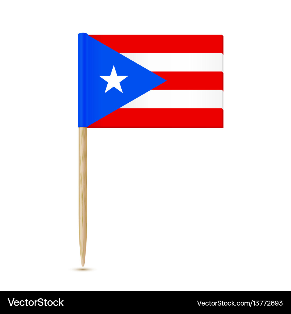 Puerto Rico Flag Toothpick vector image