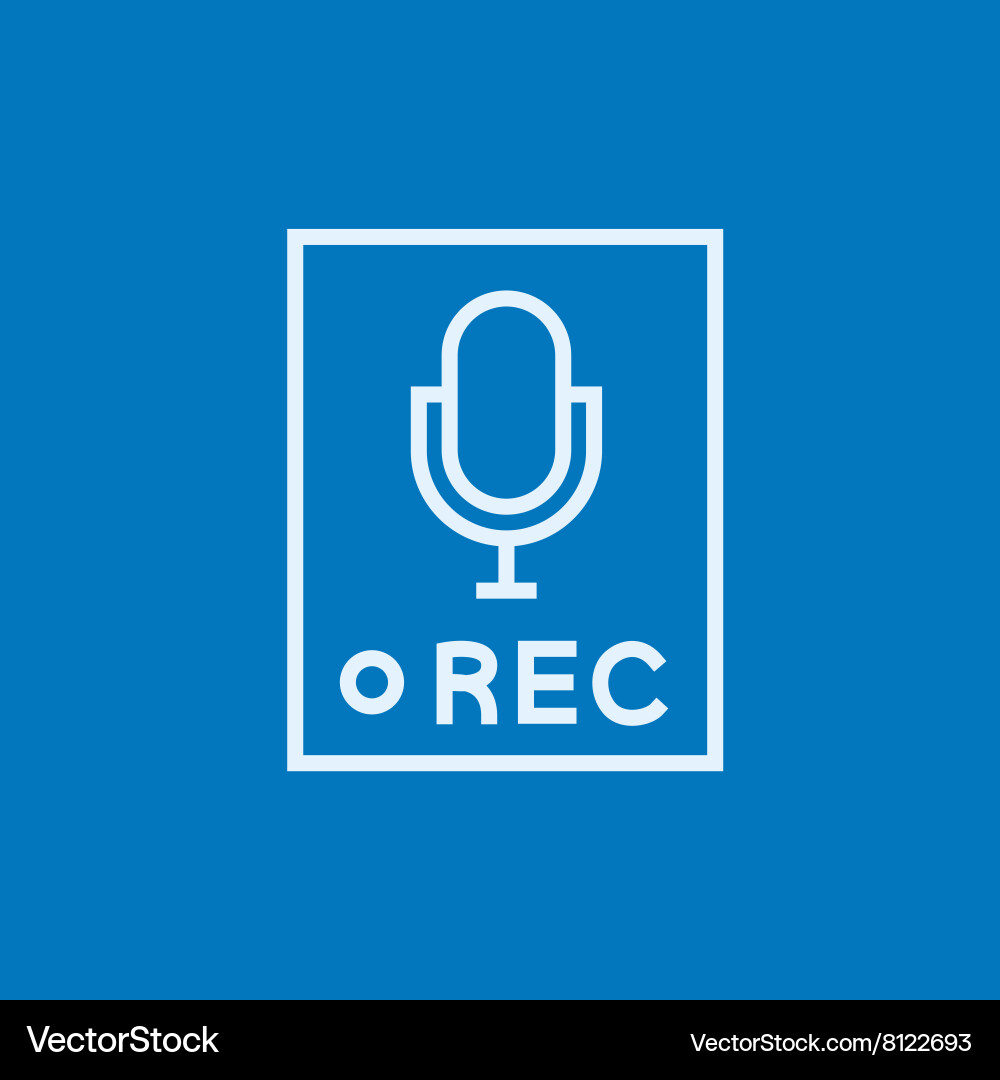 Record button line icon vector image