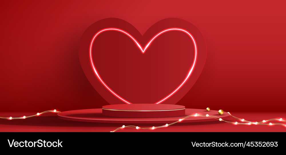 Red podium display background products Red podium display background products vector image