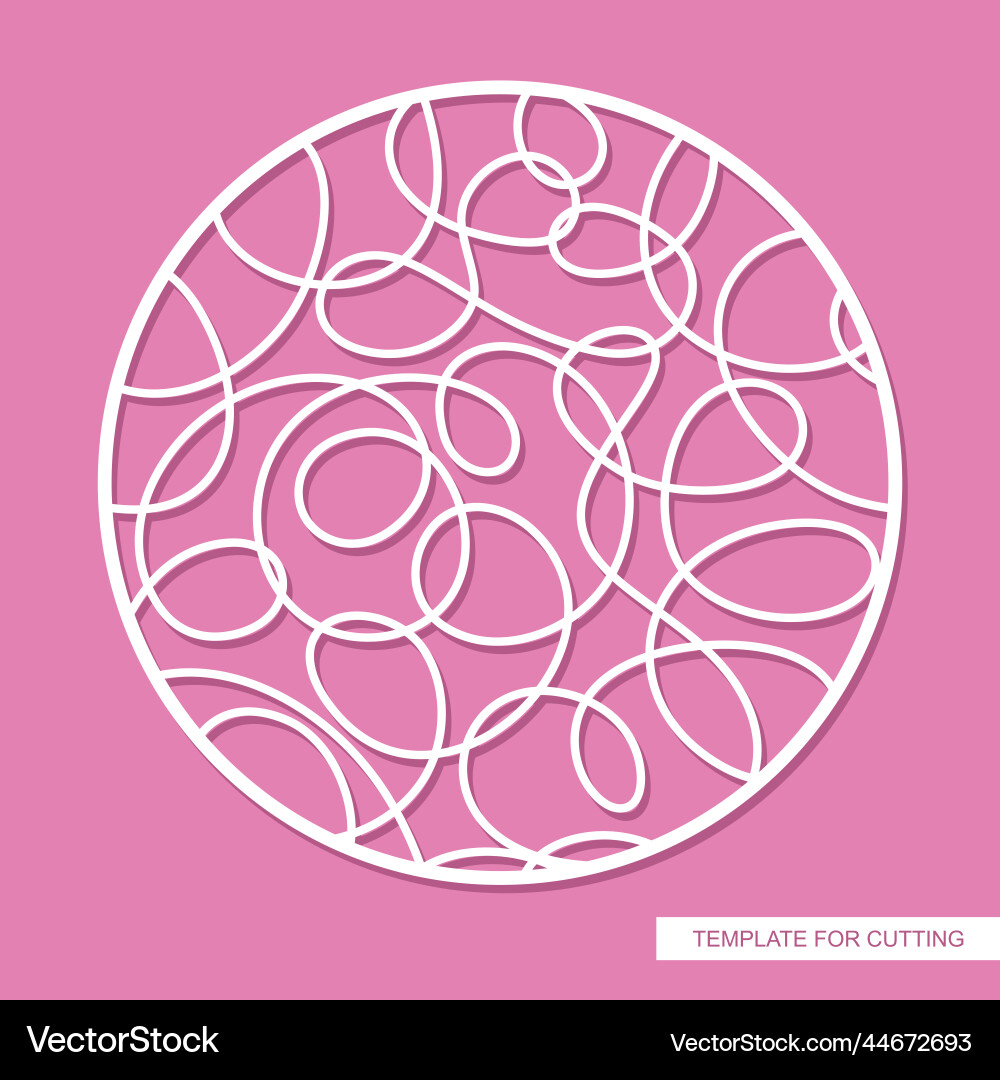 Round panel with pattern of chaotic lines Round panel with pattern of chaotic lines vector image