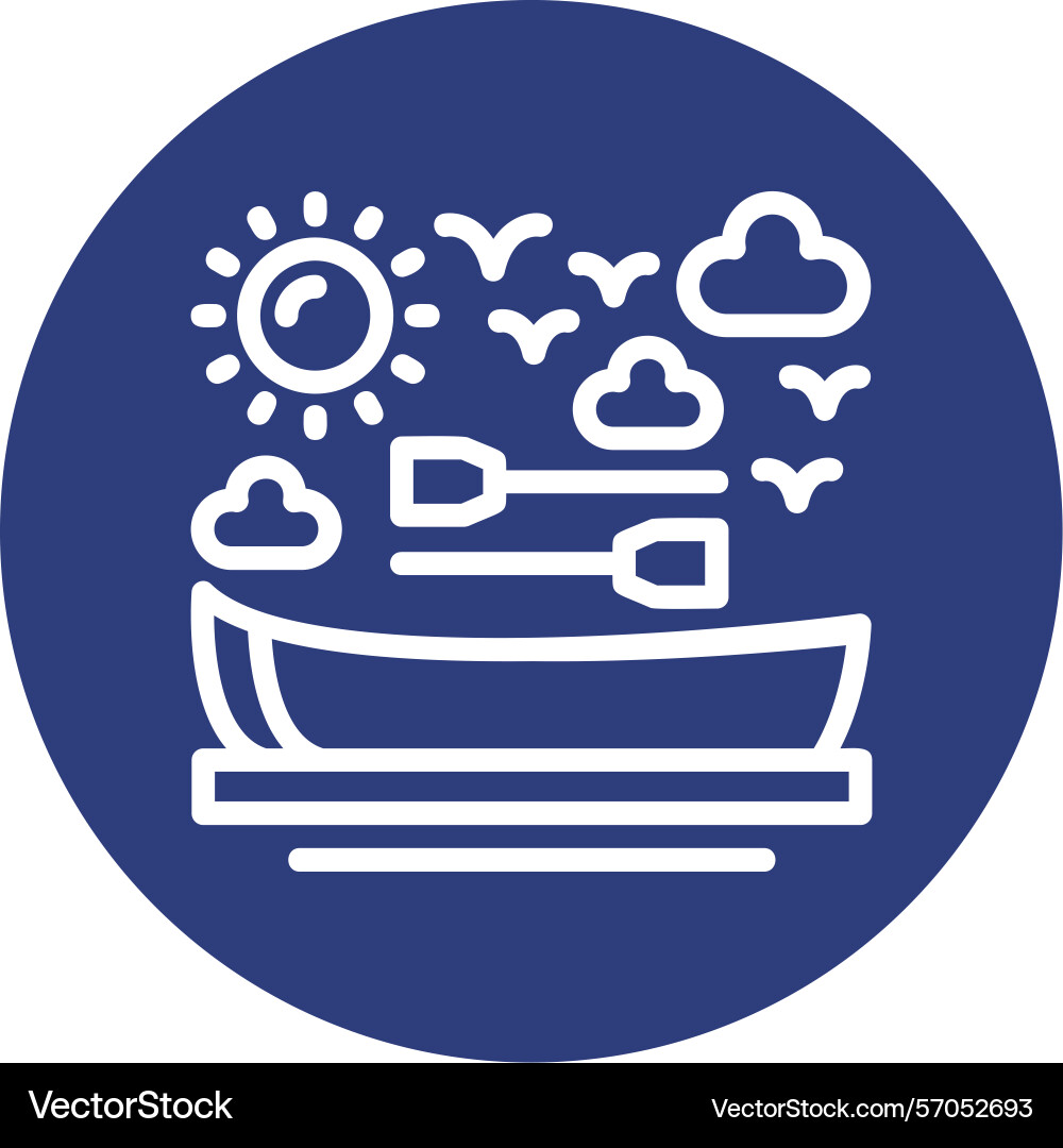 Rowboat line circle style icon design Vector Image