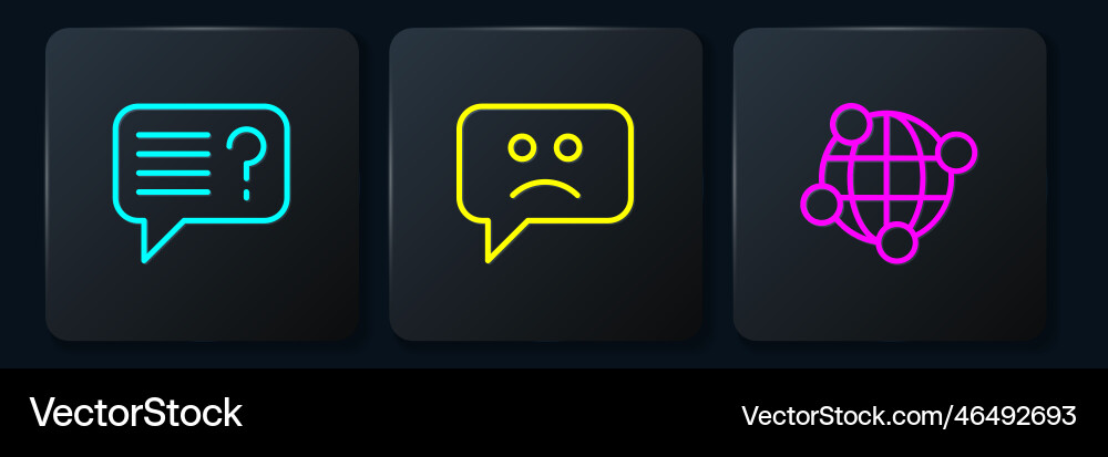 Set line unknown search global technology and sad Set line unknown search global technology and sad vector image