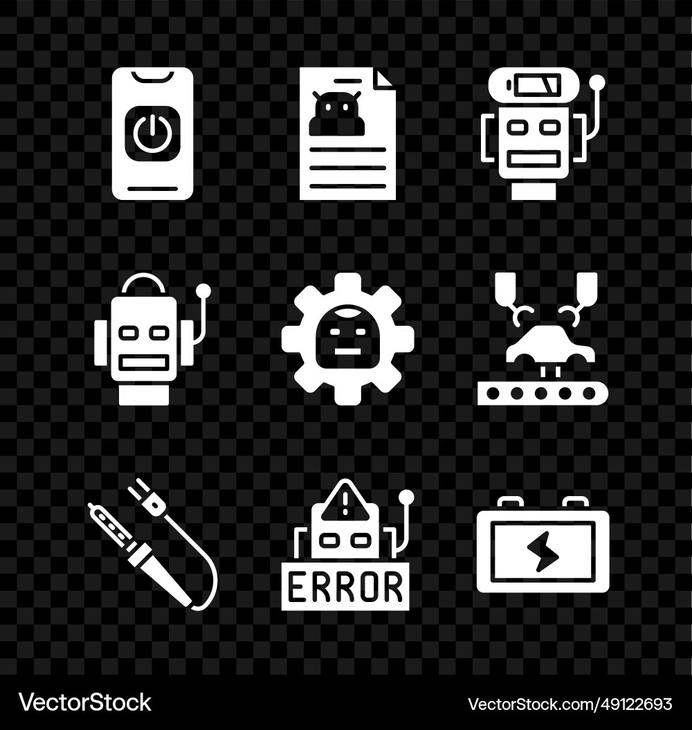 Set turn off robot from phone technical vector image