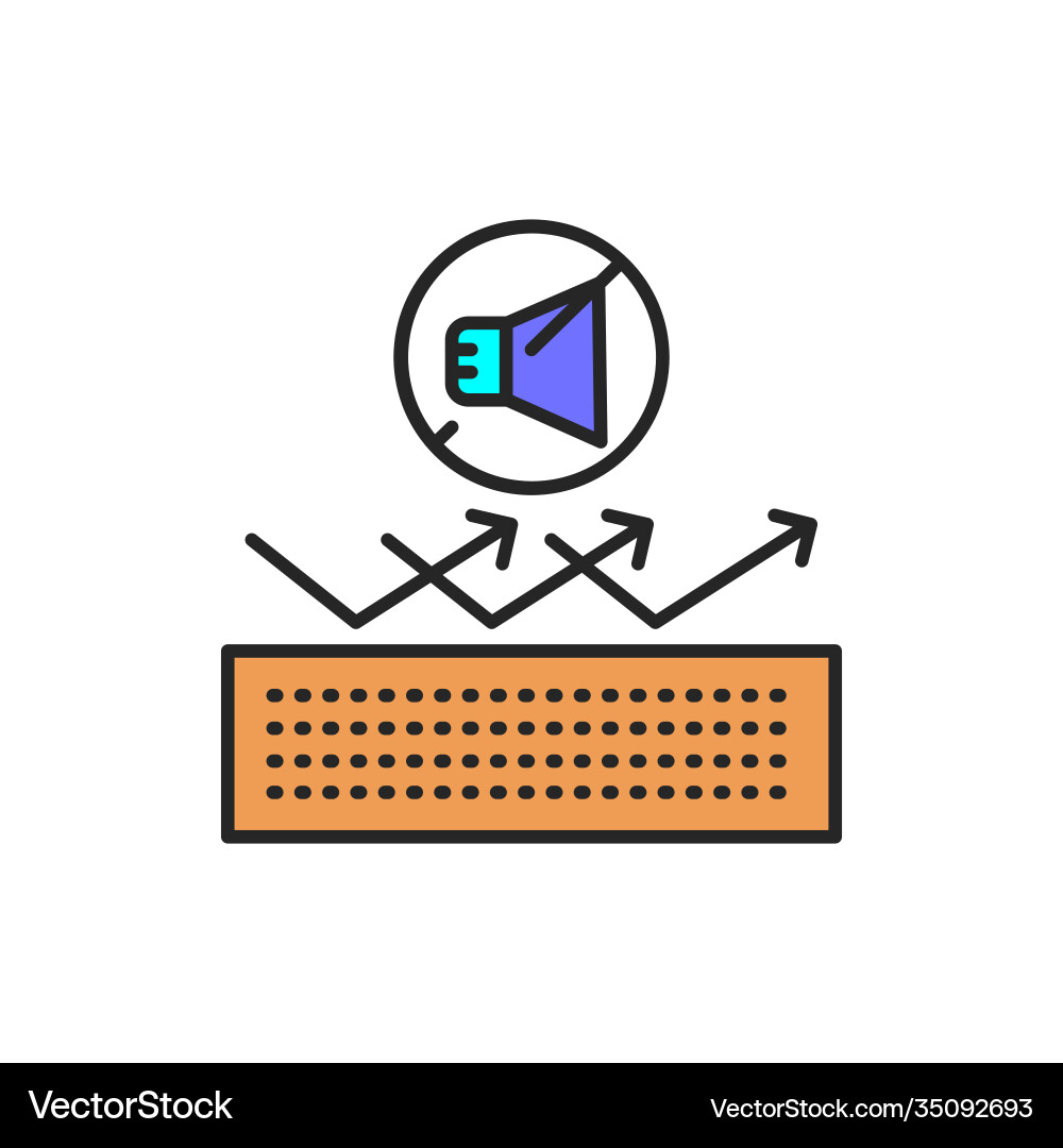 Sound-isolating color line icon pictograph for web Sound-isolating color line icon pictograph for web vector image