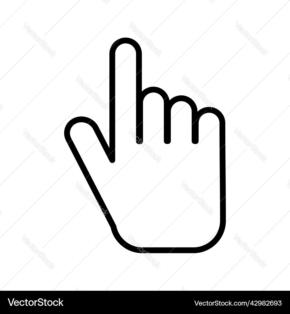 White hand cursor pointer icon flat White hand cursor pointer icon flat vector image
