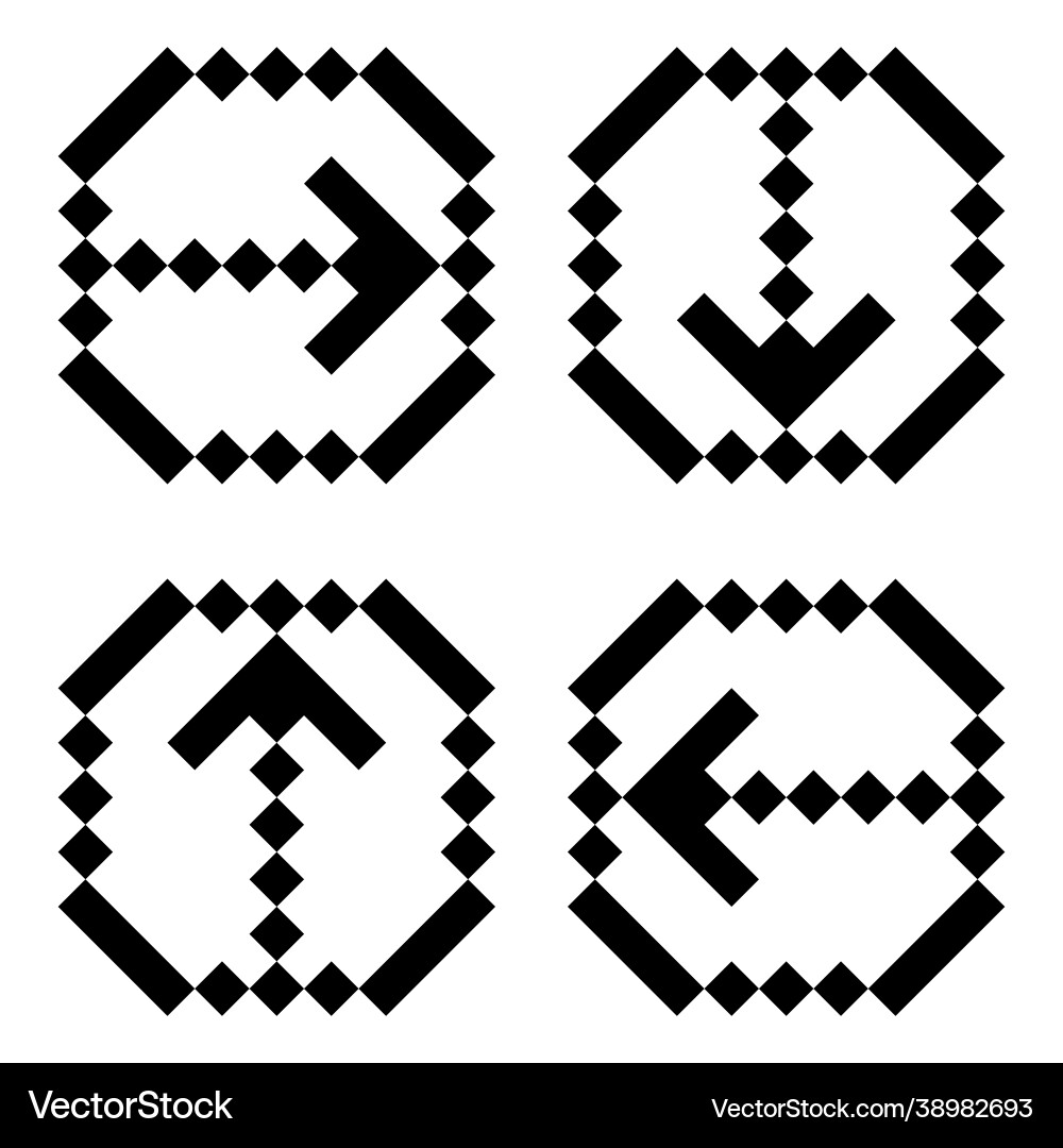 With dotted arrow pointers digital With dotted arrow pointers digital vector image