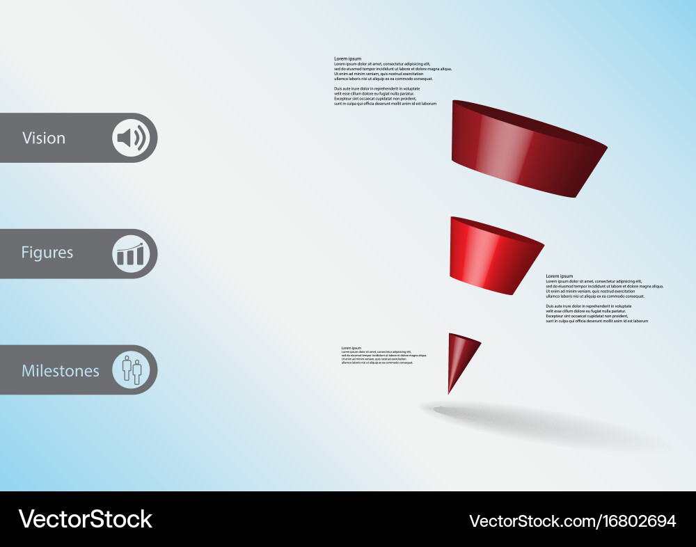 3d infographic template with sloping triangle Vector Image