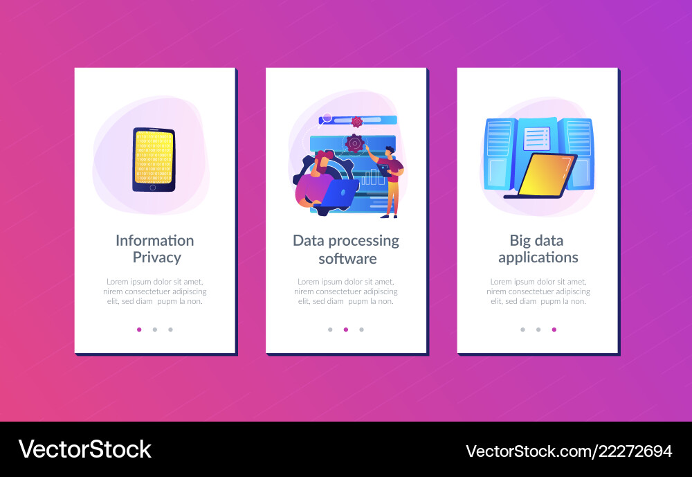 Big data applications app interface template Big data applications app interface template vector image