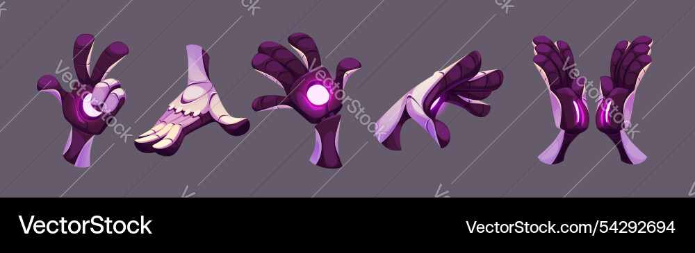 Bionic hand gestures set Bionic hand gestures set vector image