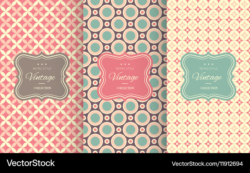Charming different seamless patterns vector image