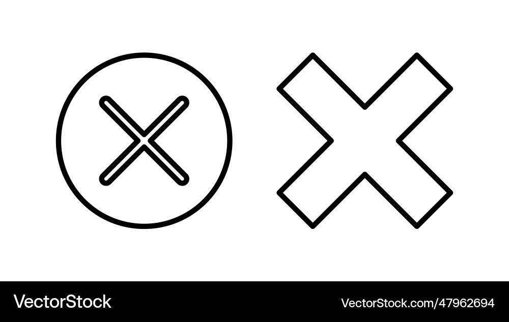 Close icon delete remove cancel exit symbol Close icon delete remove cancel exit symbol Vector Image