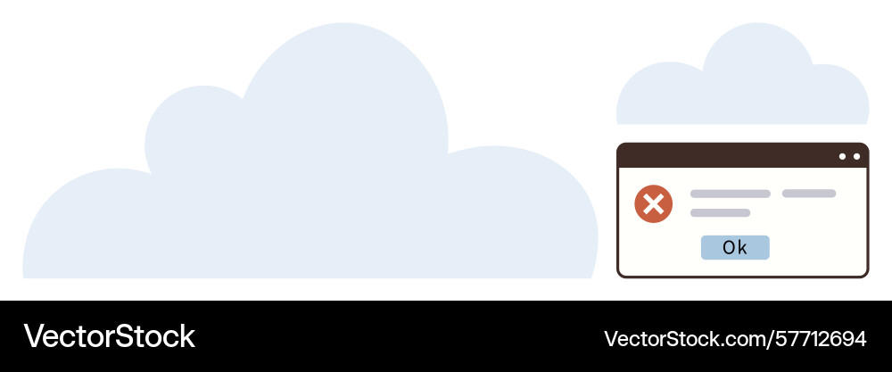Cloud computing error notification with browser Cloud computing error notification with browser vector image