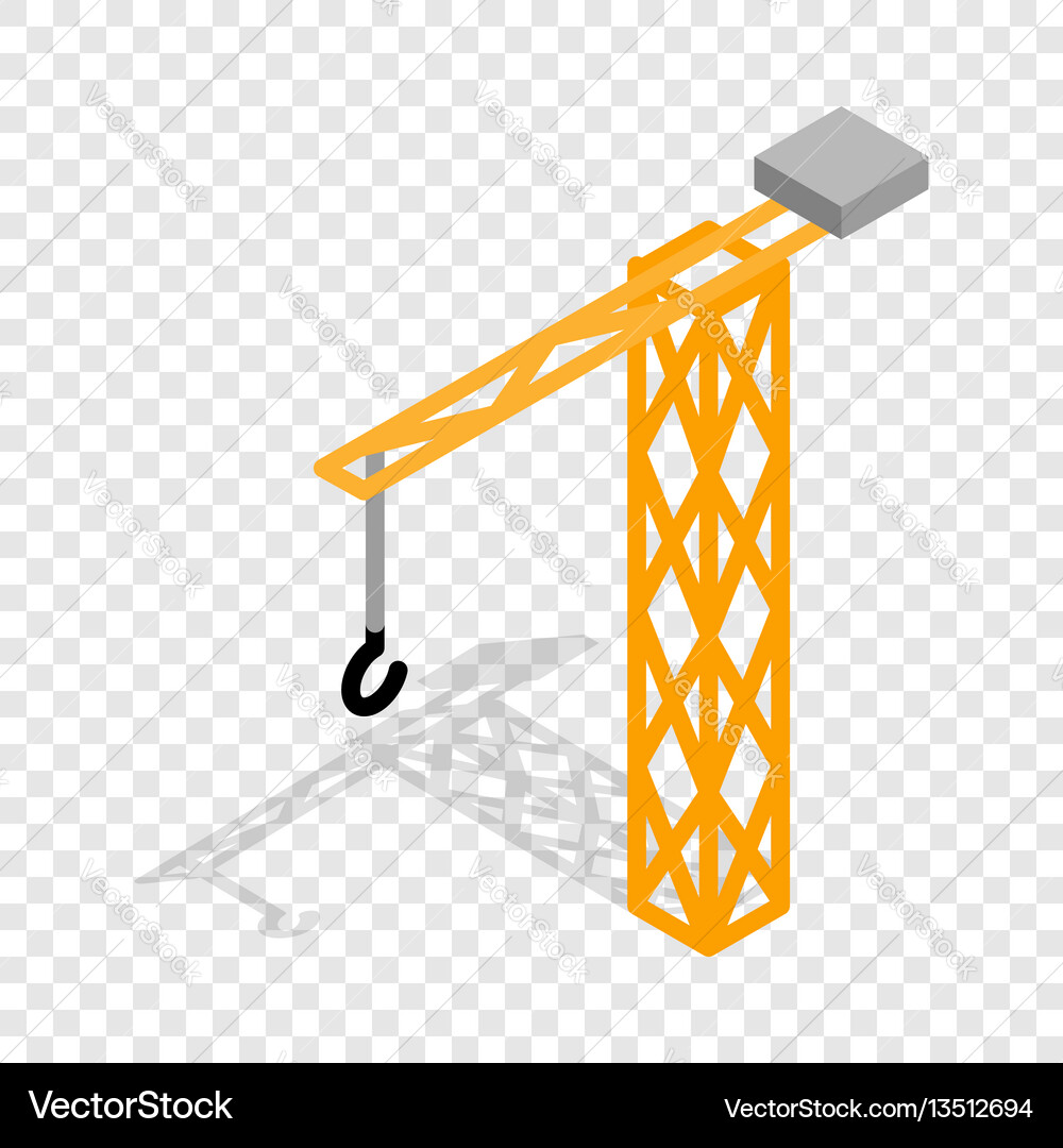 Construction crane isometric icon Vector Image
