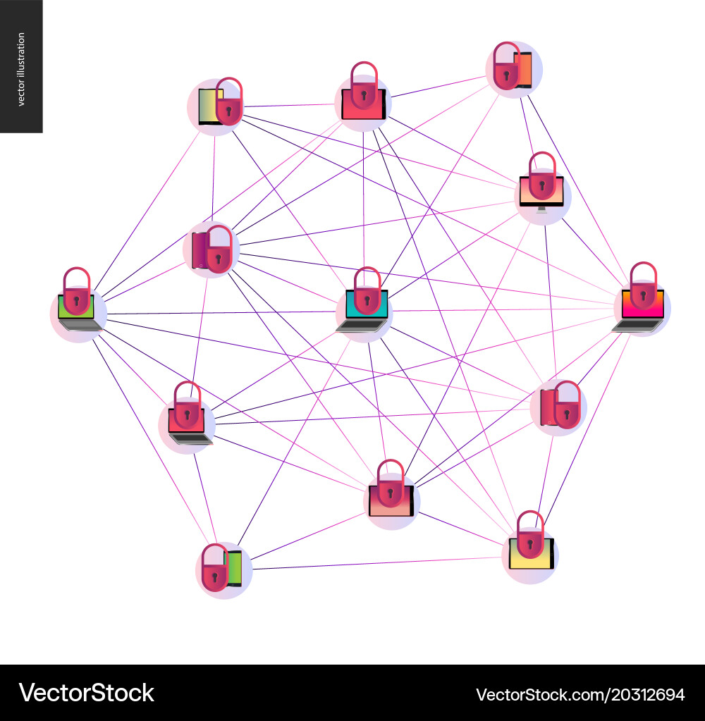 Cryptocurrency Blockchain Network vector image