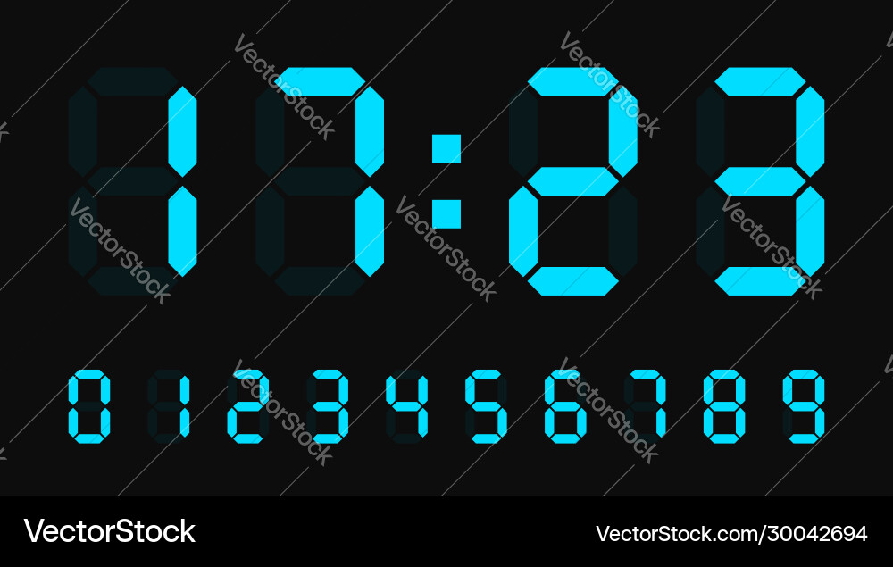 Digital LED Clock Display Vector Image