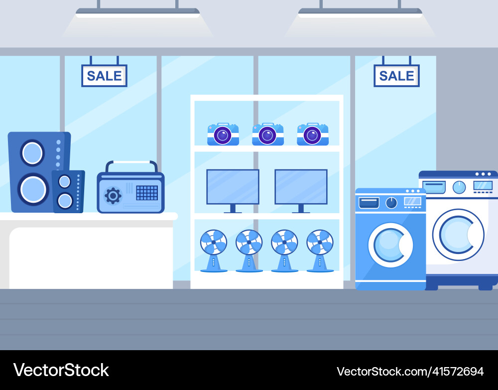 Electronics store that sells computers tv Electronics store that sells computers tv vector image