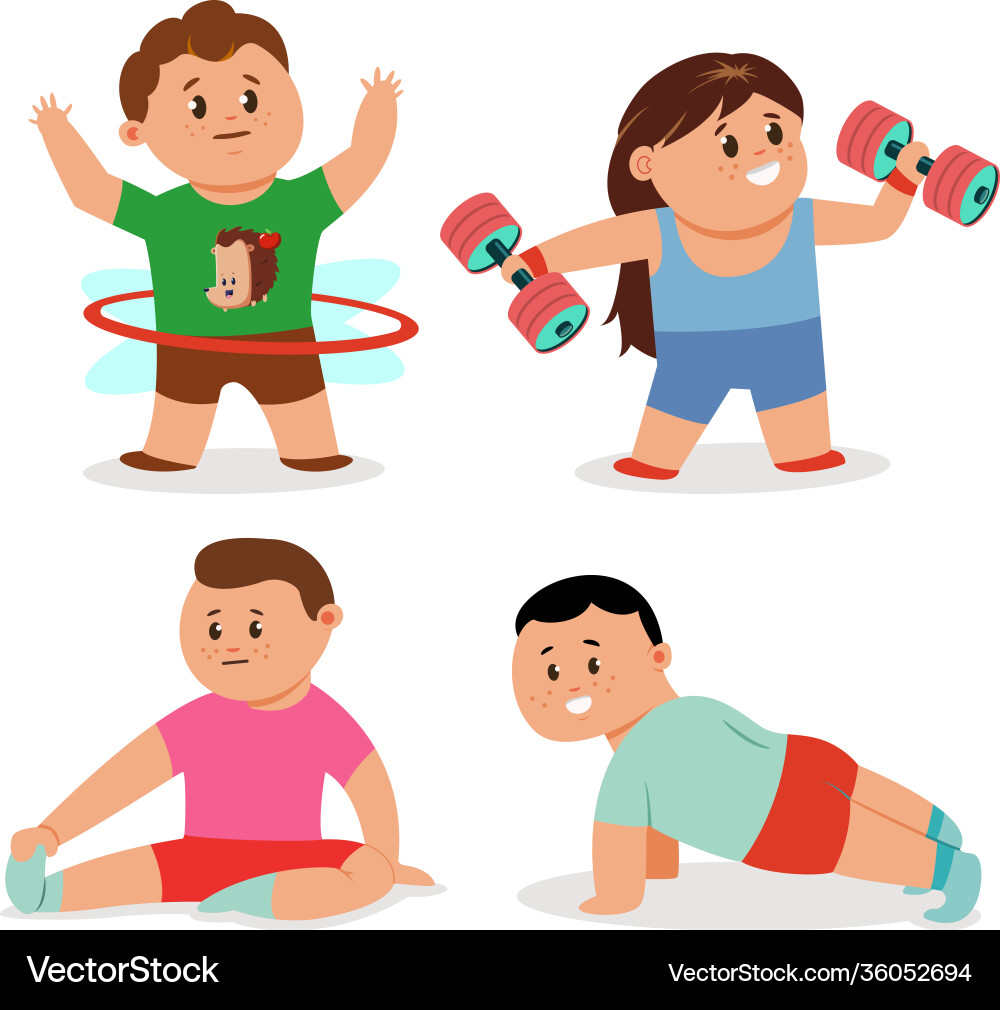 Fitness-Übung für Kinder Training Yoga Fitness-Übung für Kinder Training Yoga vektorbild