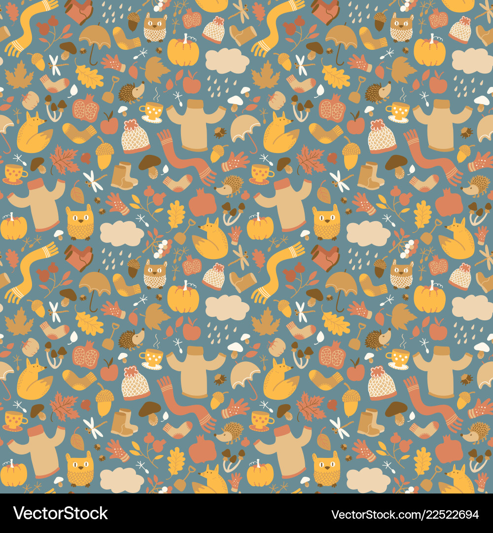 Herbst Elemente feinen Muster Herbst Elemente feinen Muster vektorbild