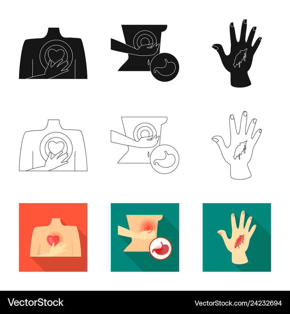 Isolated object of hospital and rendering sign Isolated object of hospital and rendering sign vector image