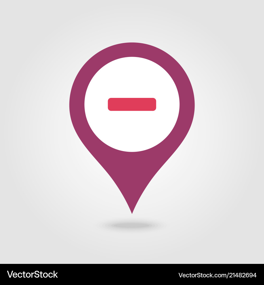 Minus pin map icon pointer markers Vector Image