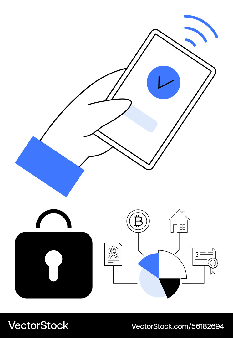 Mobile authorization for secure transactions Mobile authorization for secure transactions vector image