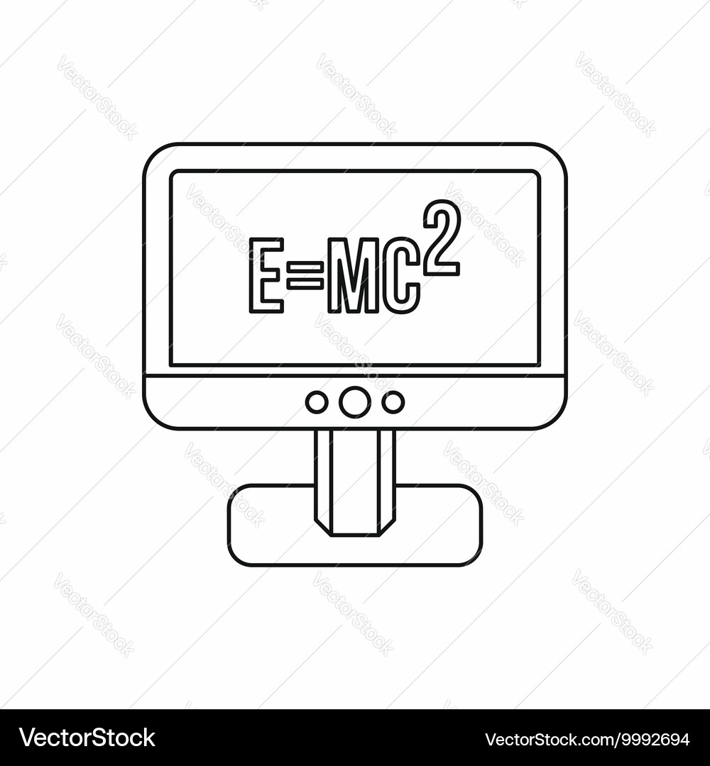 Monitor with the theory of relativity formula icon Vector Image