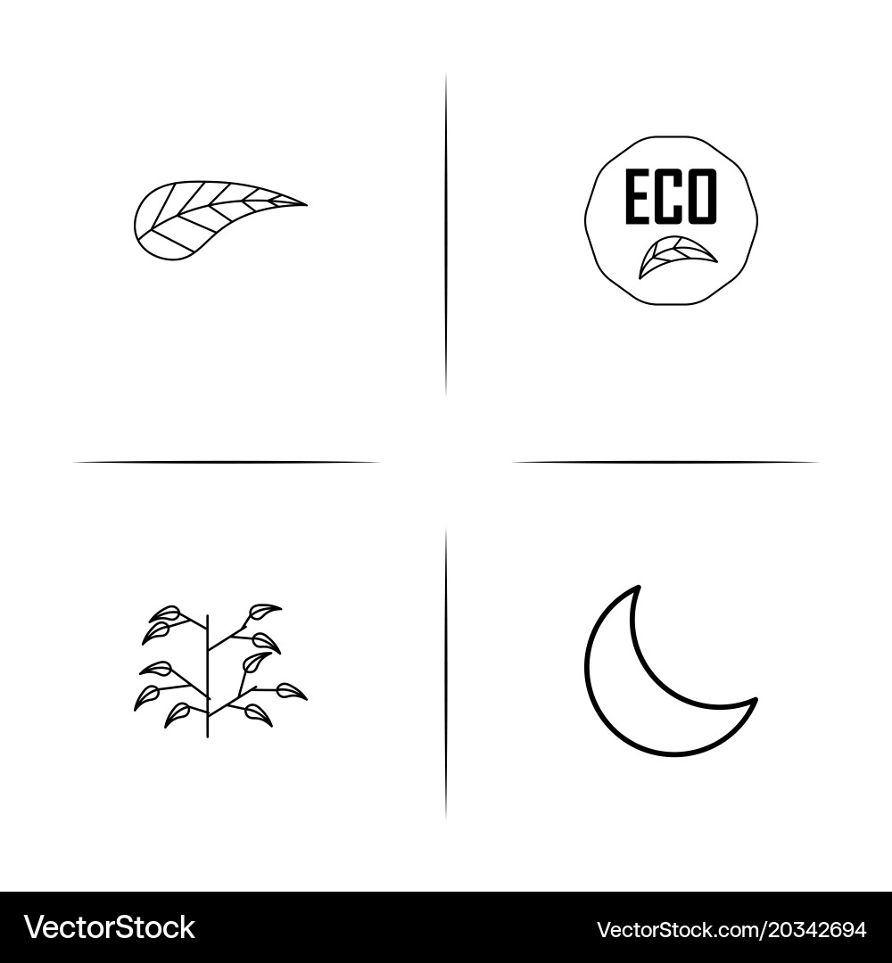 Nature simple linear icon setsimple outline icons Vector Image